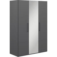 KLEIDERSCHRANK in Graphitfarben  - Edelstahlfarben/Graphitfarben, Design, Glas/Holzwerkstoff (151,3/213,6/59,3cm) - Cantus