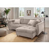 ROZKLADACIA ROHOVÁ POHOVKA, textil, taupe - chrómová/taupe, Modern, kov/textil (250/190cm) - Livetastic