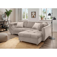 ROZKLADACIA ROHOVÁ POHOVKA, textil, taupe - chrómová/taupe, Modern, kov/textil (250/190cm) - Livetastic