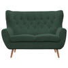 2-SITZER-SOFA Cord Grün  - Eichefarben/Grün, Design, Holz/Textil (137/101/95cm) - Stylife