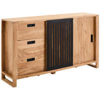 SIDEBOARD  in 160/90/40 cm  - Schwarz/Naturfarben, KONVENTIONELL, Holz/Metall (160/90/40cm) - Livetastic