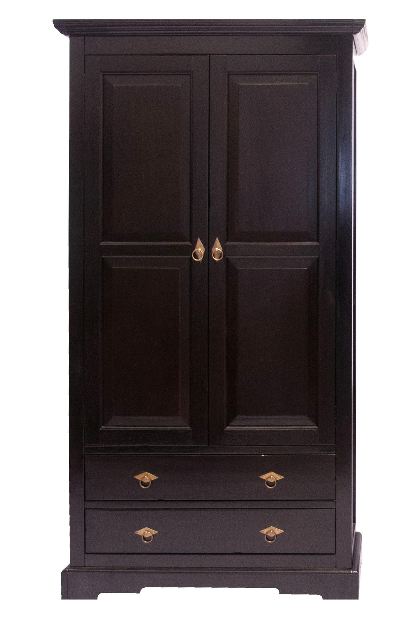 SCHRANK - Schwarzbraun/Messingfarben, Design, Holz/Metall (98/183,50/44cm) - MID.YOU