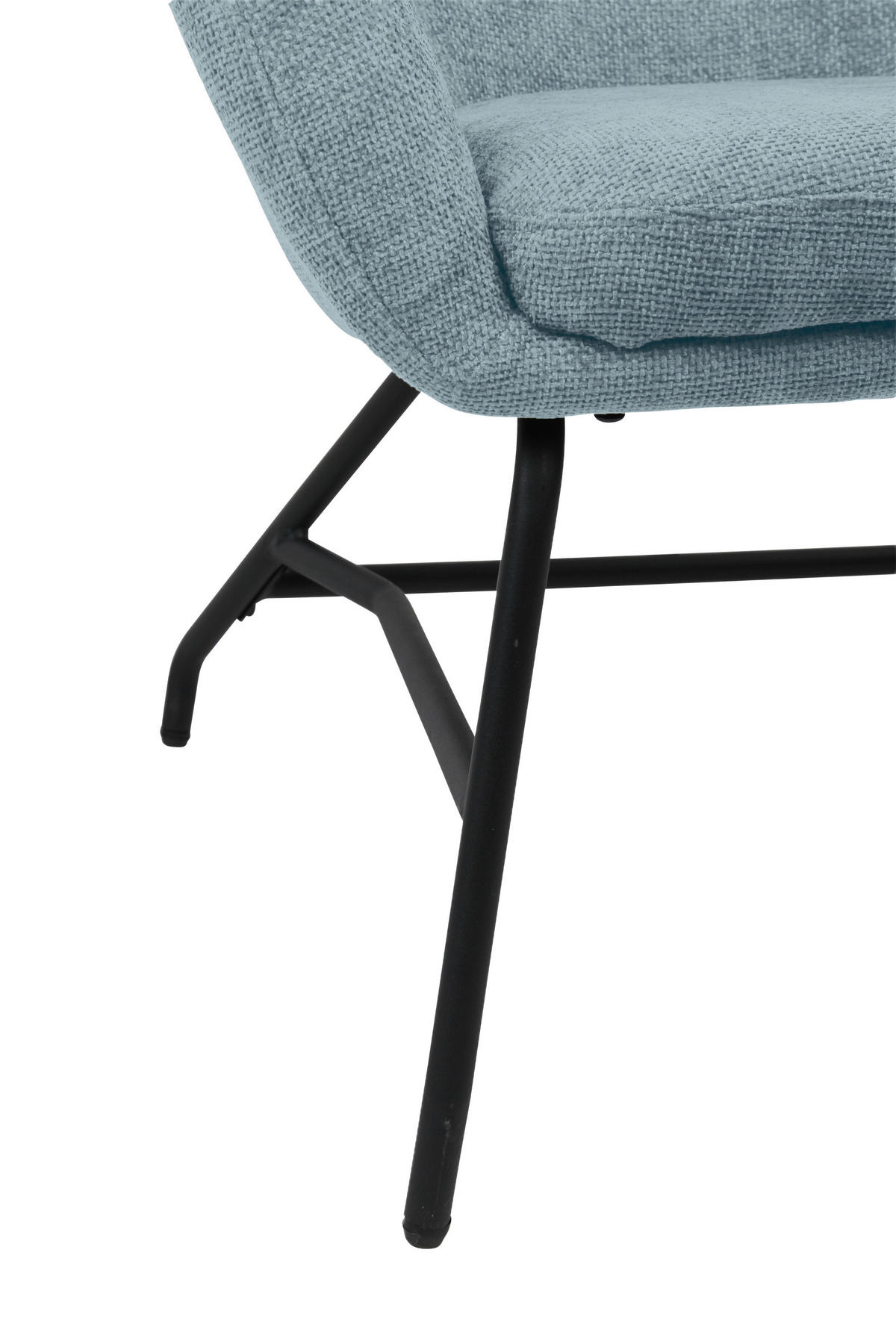 SESSEL in Bouclé Hellblau  - Schwarz/Hellblau, MODERN, Textil/Metall (77/106.5/84cm) - Livetastic