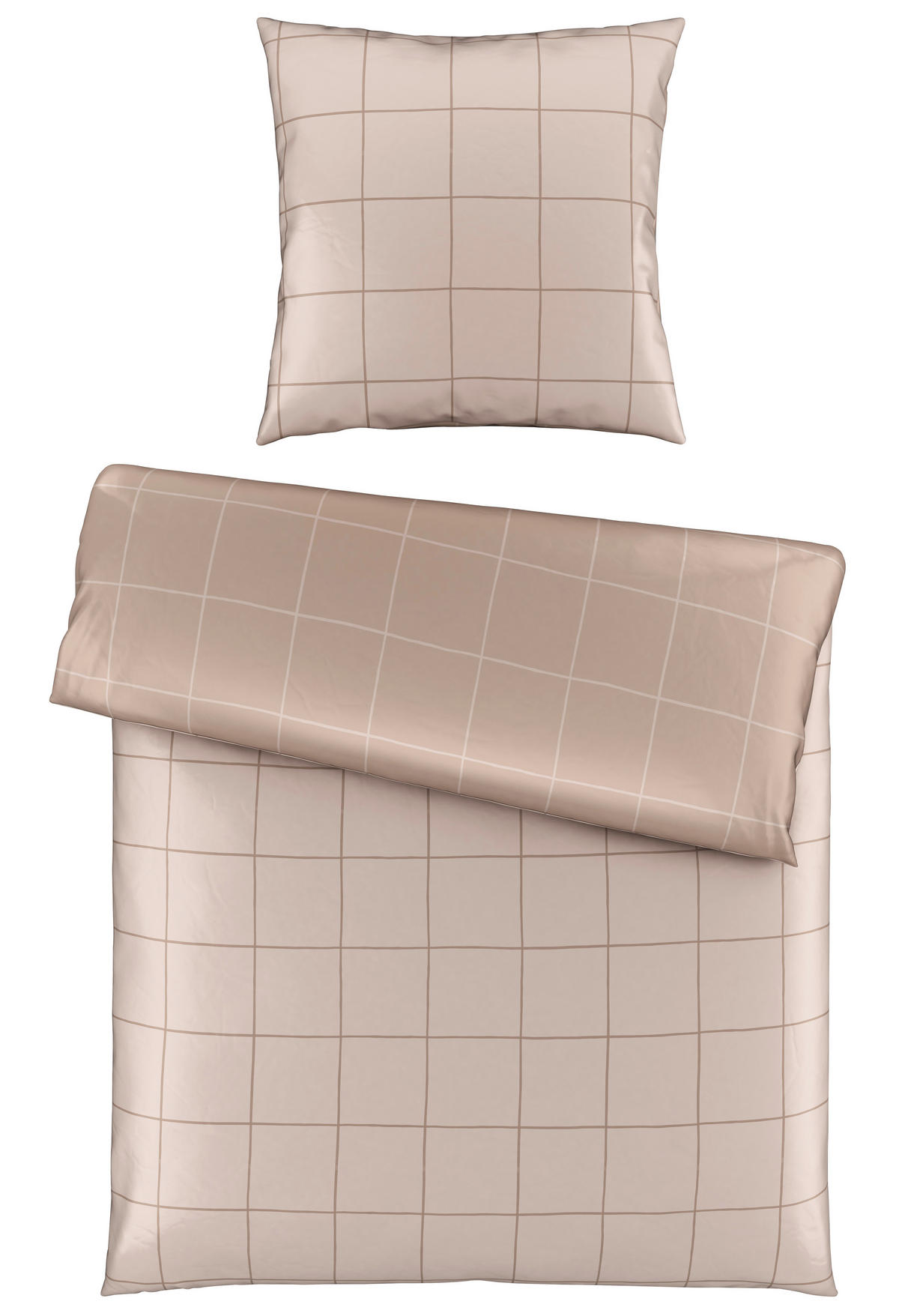 BETTWÄSCHESET Satin 160/210 cm  50 cm/70 cm  - Beige, Design, Textil (160/210cm) - Dieter Knoll