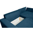 ECKSOFA Blau Cord  - Blau/Schwarz, KONVENTIONELL, Kunststoff/Textil (245/153cm) - Carryhome