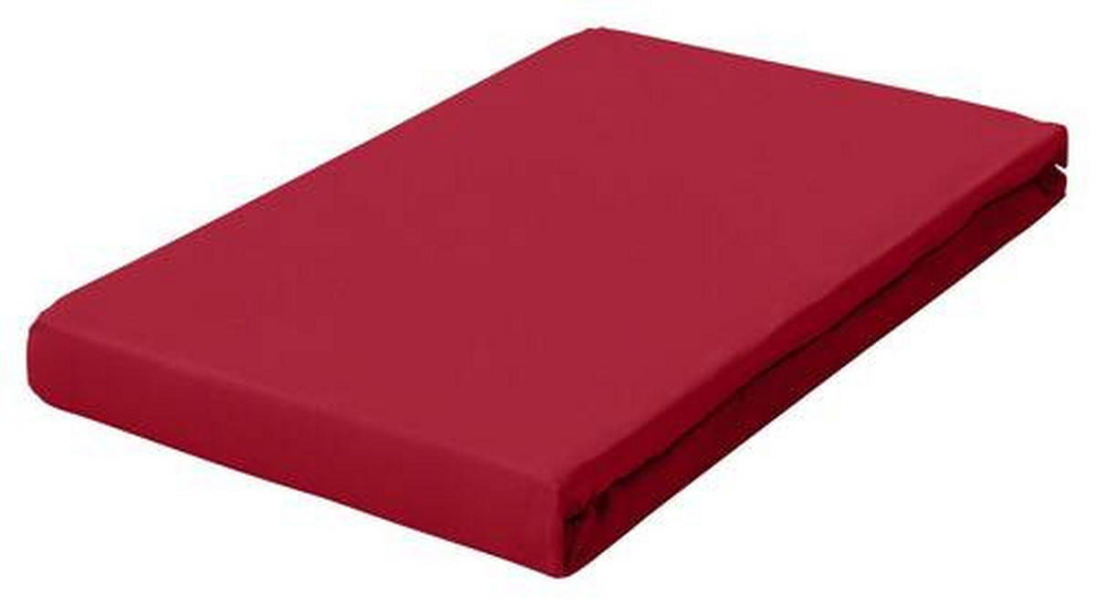 SPANNLEINTUCH 100/200 cm Frottee  - Dunkelrot, Basics, Textil (100/200cm) - Schlafgut
