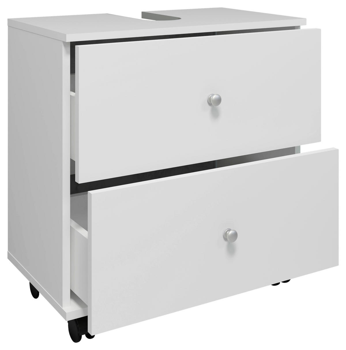 TVÄTTSTÄLLSUNDERSKÅP 60/61/33 cm  - vit/silver, Modern, trämaterial/plast (60/61/33cm) - MID.YOU