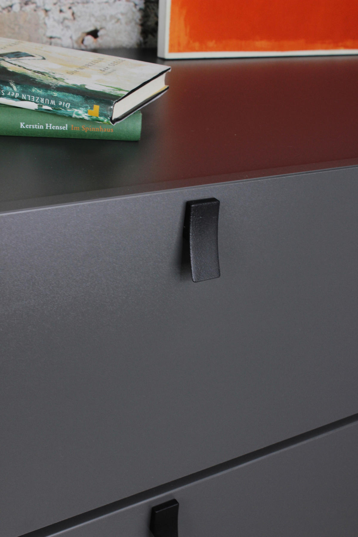 LOWBOARD GW-Mamiko  in 131/67/45 cm  - Schwarz/Graphitfarben, KONVENTIONELL, Holzwerkstoff/Metall (131/67/45cm) - Boxxx