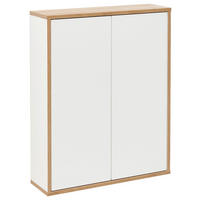 HÄNGESCHRANK 60/75/18,5 cm  - Eichefarben/Weiß, MODERN, Glas/Holzwerkstoff (60/75/18,5cm) - MID.YOU