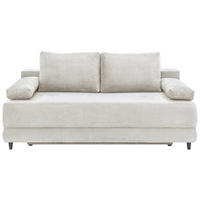 SCHLAFSOFA Cord Naturfarben  inkl. Rückenkissen, Armlehnenkissen, Bettkasten, Schlaffunktion, Rücken echt, Liegefläche im Originalstoff  - Schwarz/Naturfarben, KONVENTIONELL, Holz/Textil (196/96/103cm) - Carryhome