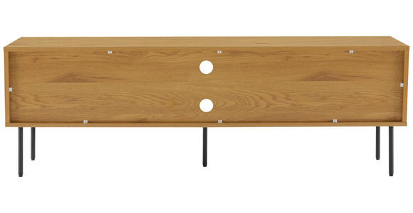LOWBOARD Line in 150/50/40 cm - Eichefarben/Schwarz, Design, Holzwerkstoff/Metall (150/50/40cm) - Carryhome