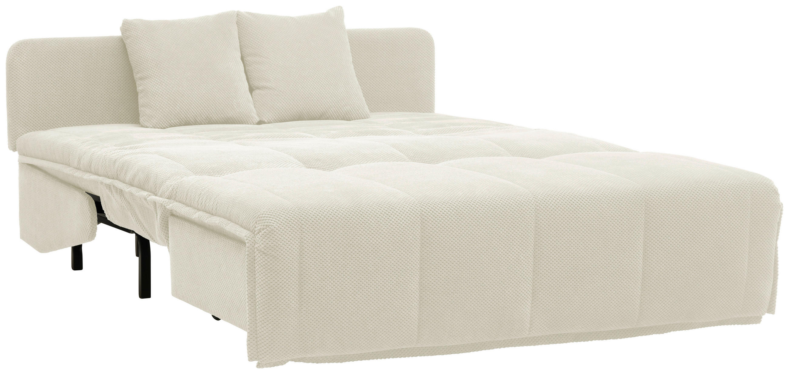 SCHLAFSOFA Velours Creme  - Creme/Schwarz, Design, Kunststoff/Textil (148/88/110cm) - Livetastic