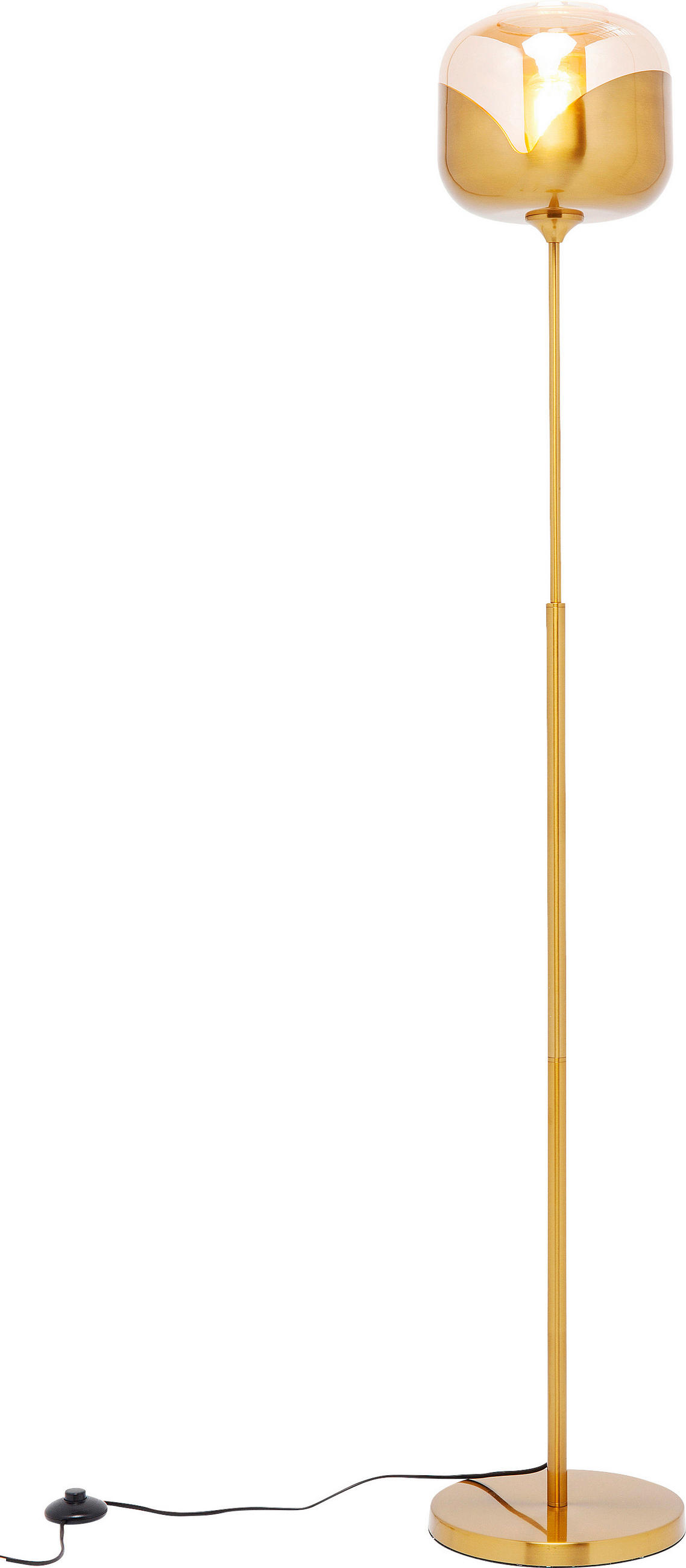 STEHLEUCHTE  25/160/25 cm   - Goldfarben, Design, Glas/Metall (25/160/25cm) - Kare-Design
