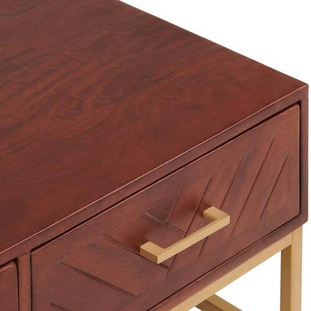 COUCHTISCH in Holz, Metall  - Goldfarben/Walnussfarben, Design, Holz/Metall (90/38/60cm) - MID.YOU