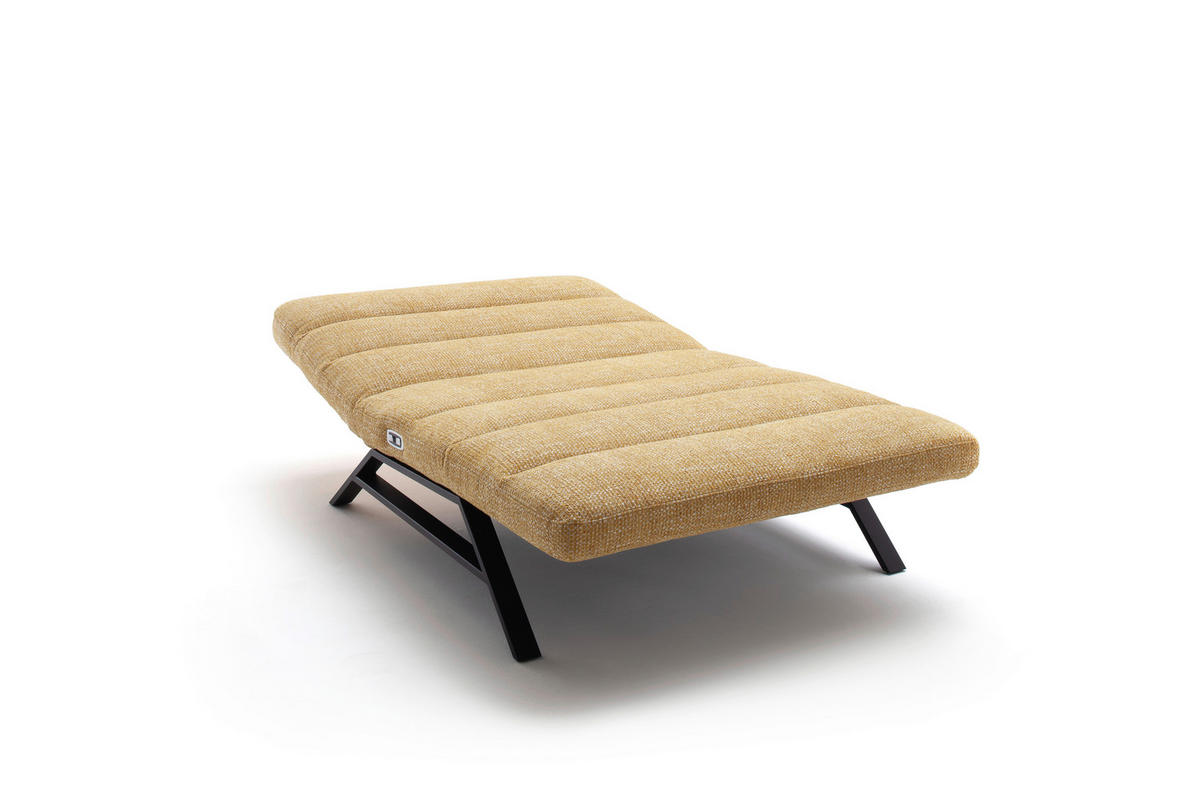 RELAXLIEGE 120/54-113/158-198 cm  in Chenille Gelb  - Gelb/Schwarz, Design, Textil/Metall (120/54-113/158-198cm) - Pure Home Lifestyle