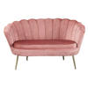 2-SITZER-SOFA Samt Rosa  - Goldfarben/Rosa, MODERN, Textil/Metall (136/78/77cm) - Livetastic
