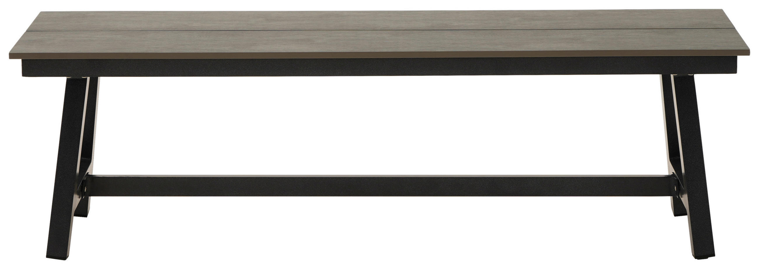 GARTENBANK 140/42/36,5 cm  Aluminium  - Dunkelgrau/Hellgrau, Design, Kunststoff/Metall (140/42/36,5cm) - Amatio
