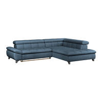 ECKSOFA Dunkelblau Chenille  - Chromfarben/Dunkelblau, KONVENTIONELL, Textil/Metall (312/234cm) - Livetastic