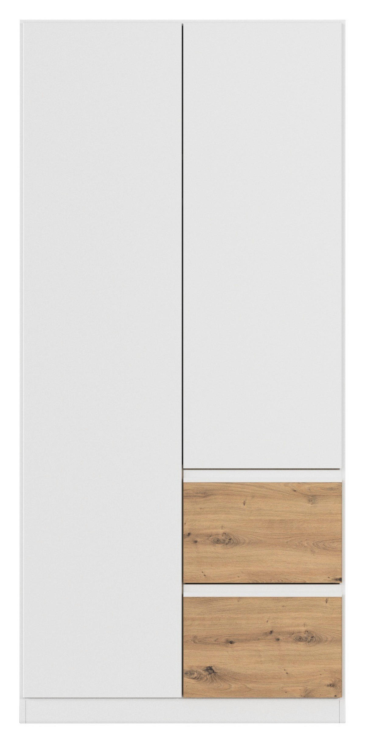 DREHTÜRENSCHRANK 91/197/54 cm 2-türig Weiß, Eiche Artisan  - Weiß/Eiche Artisan, MODERN, Holzwerkstoff (91/197/54cm) - Rauch Möbel