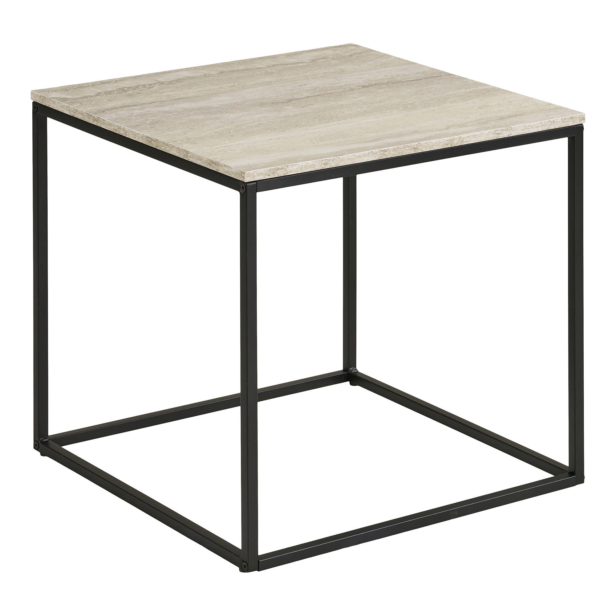 BEISTELLTISCH 45/45/45 cm Vita Greige quadratisch  - Greige/Schwarz, Basics, Holzwerkstoff/Metall (45/45/45cm)