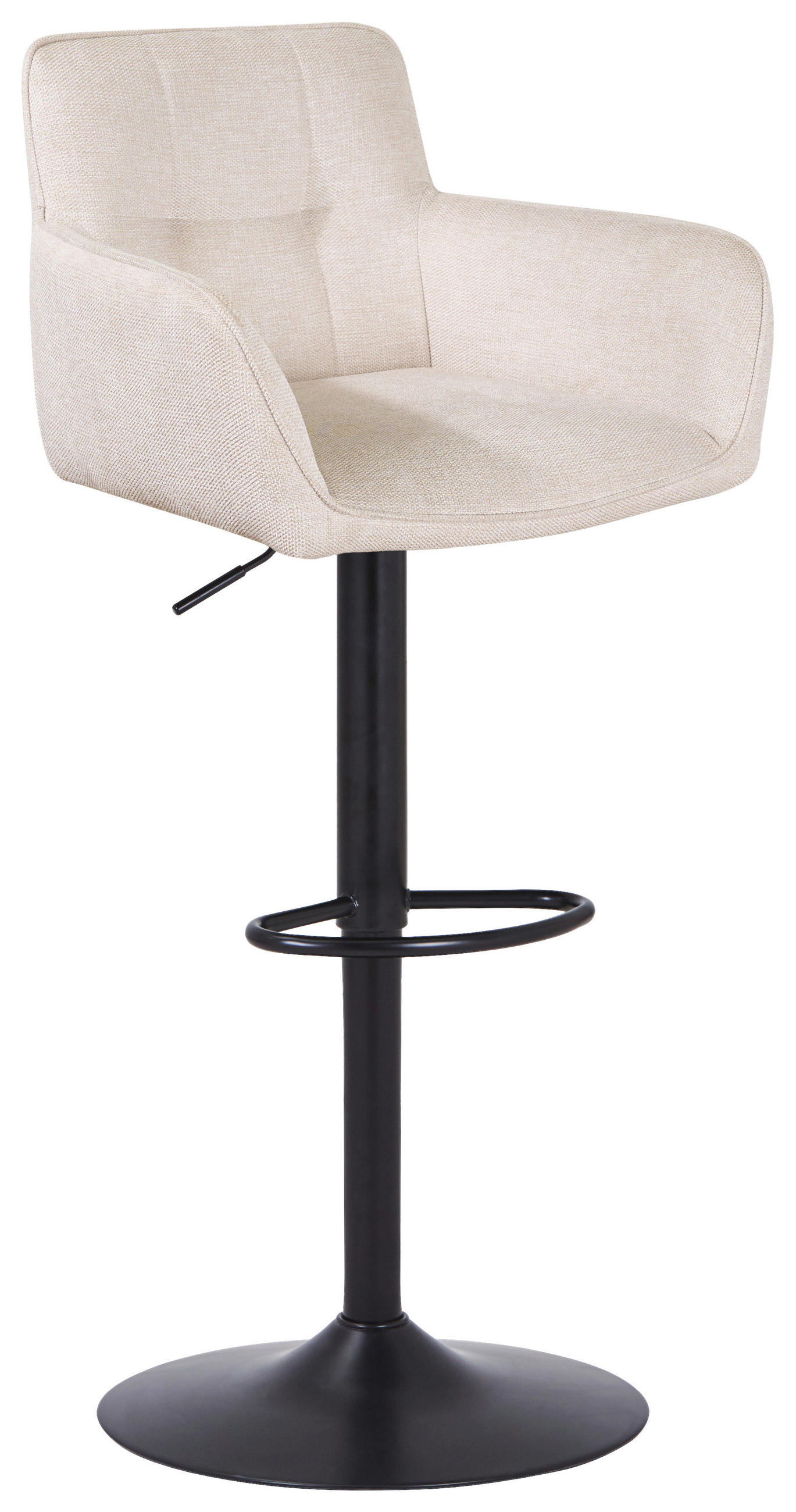 BARHOCKER in Metall, Textil Schwarz, Beige  - Beige/Schwarz, MODERN, Textil/Metall (55/91.5-113/52cm) - Livetastic