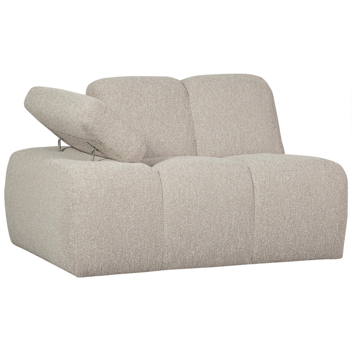 SOFAELEMENT Mojo Bouclé Beige  - Beige/Schwarz, Design, Kunststoff/Textil (97/74/124cm) - Livetastic