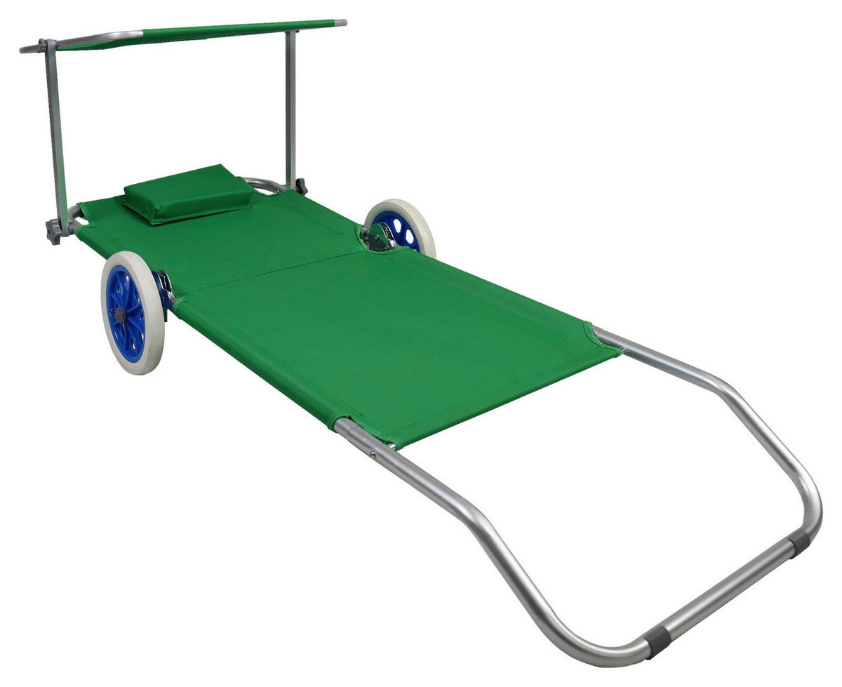GARTENLIEGE 165/16/65 cm  - Grün, Basics, Textil/Metall (165/16/65cm) - MID.YOU