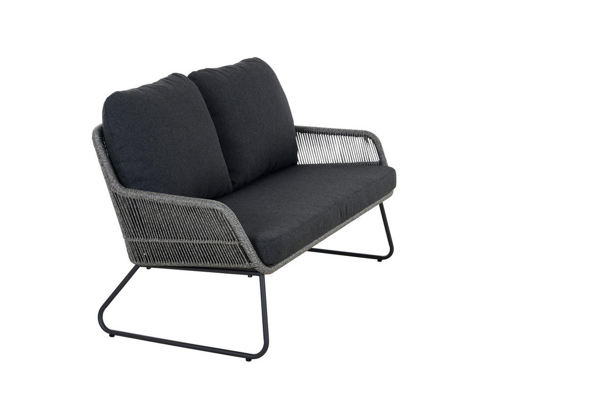 LOUNGEGARNITUR 4-teilig   145/76/73,5 cm Aluminium  - Grau, Basics, Kunststoff/Textil (145/76/73,5cm) - Siena Garden
