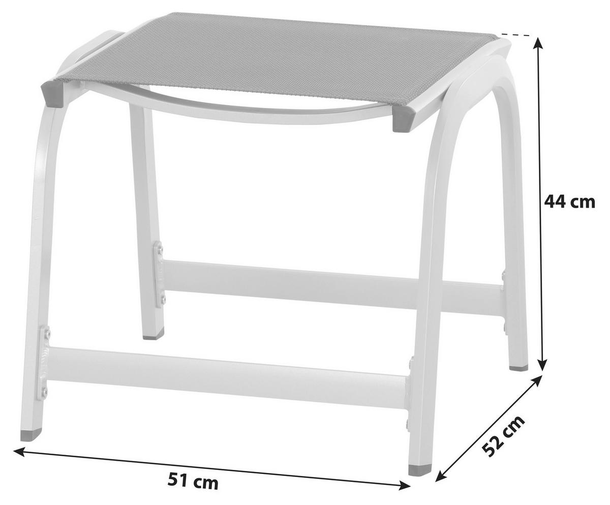 GARTENHOCKER  - Anthrazit/Silberfarben, KONVENTIONELL, Textil/Metall (51/44/52cm) - Siena Garden