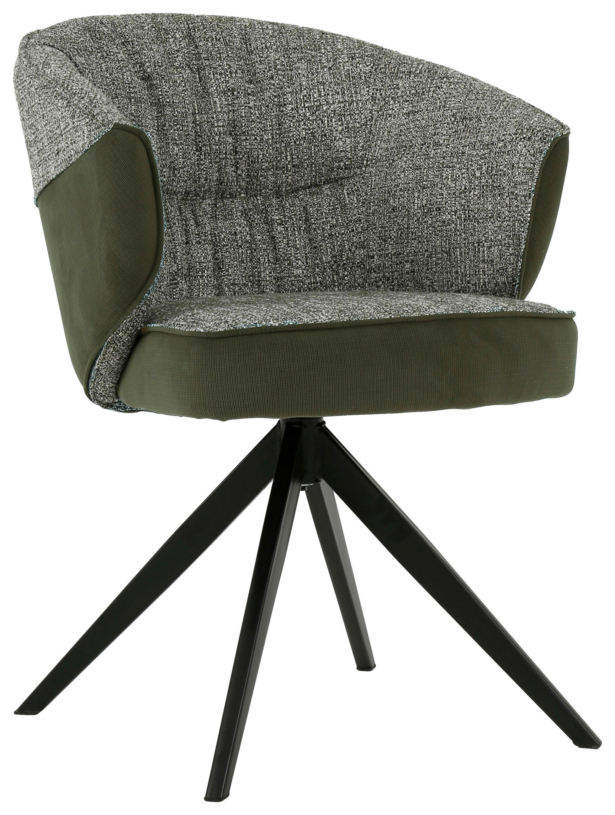 ARMLEHNSTUHL  in Eisen Webstoff, Mikrofaser  - Schwarz/Grün, Design, Textil/Metall (61/82,5/62,5cm) - Novel