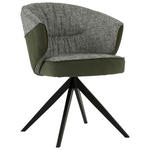 ARMLEHNSTUHL  Sitzfläche 360° drehbar Webstoff, Mikrofaser  - Schwarz/Grün, Design, Textil/Metall (61/82,5/62,5cm) - Novel