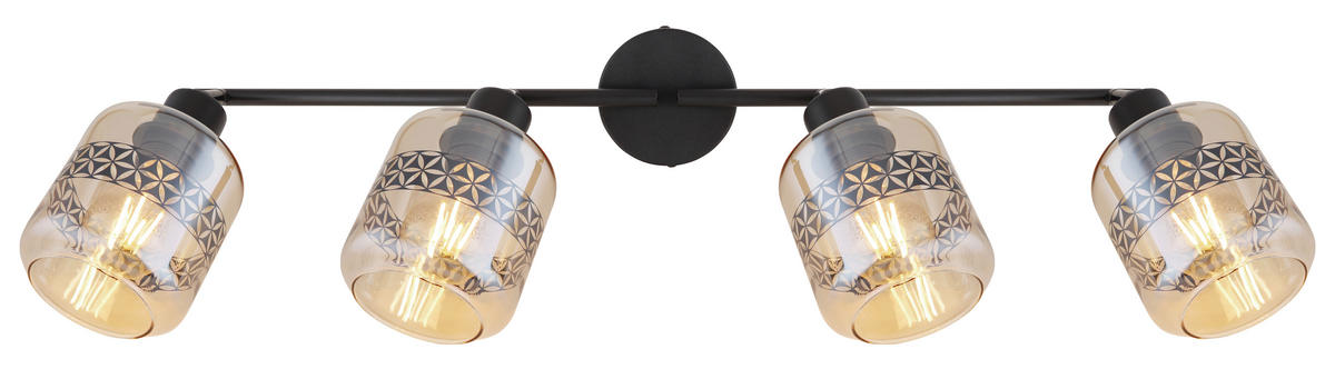 REFLEKTOR  Lazarus   70,5/11/25 cm          - črna, Design, kovina/steklo (70,5/11/25cm) - Globo