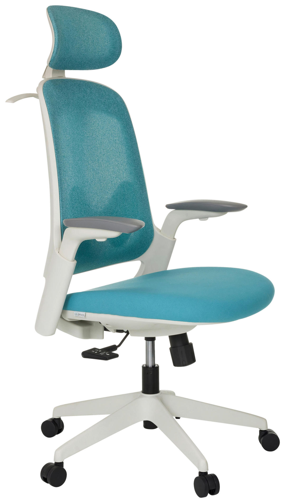 VRTLJIVI STOL tekstil modra  - modra/siva, Moderno, umetna masa/tekstil (66/115-131/66cm) - MID.YOU