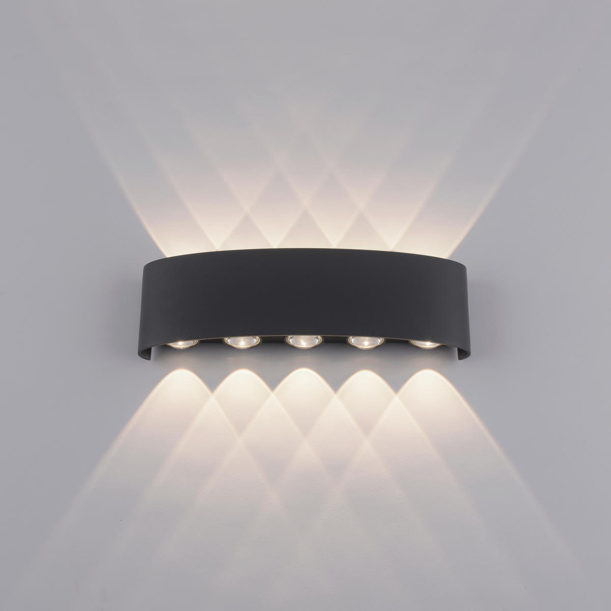 LED-WANDLEUCHTE 27/4,7/8 cm   - Anthrazit, Design, Kunststoff/Metall (27/4,7/8cm)
