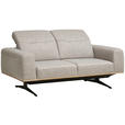 2-SITZER-SOFA in Struktur Beige  - Beige/Schwarz, Design, Holz/Textil (174/76-97/102cm) - Novel