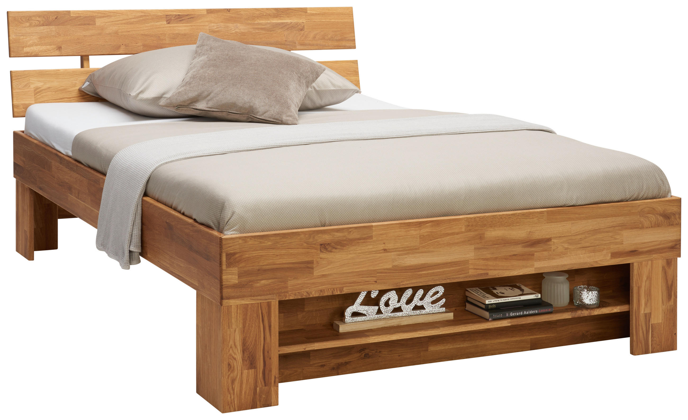 BETT 140/200 cm  in Wildeiche  - Wildeiche, Natur, Holz (140/200cm) - Carryhome