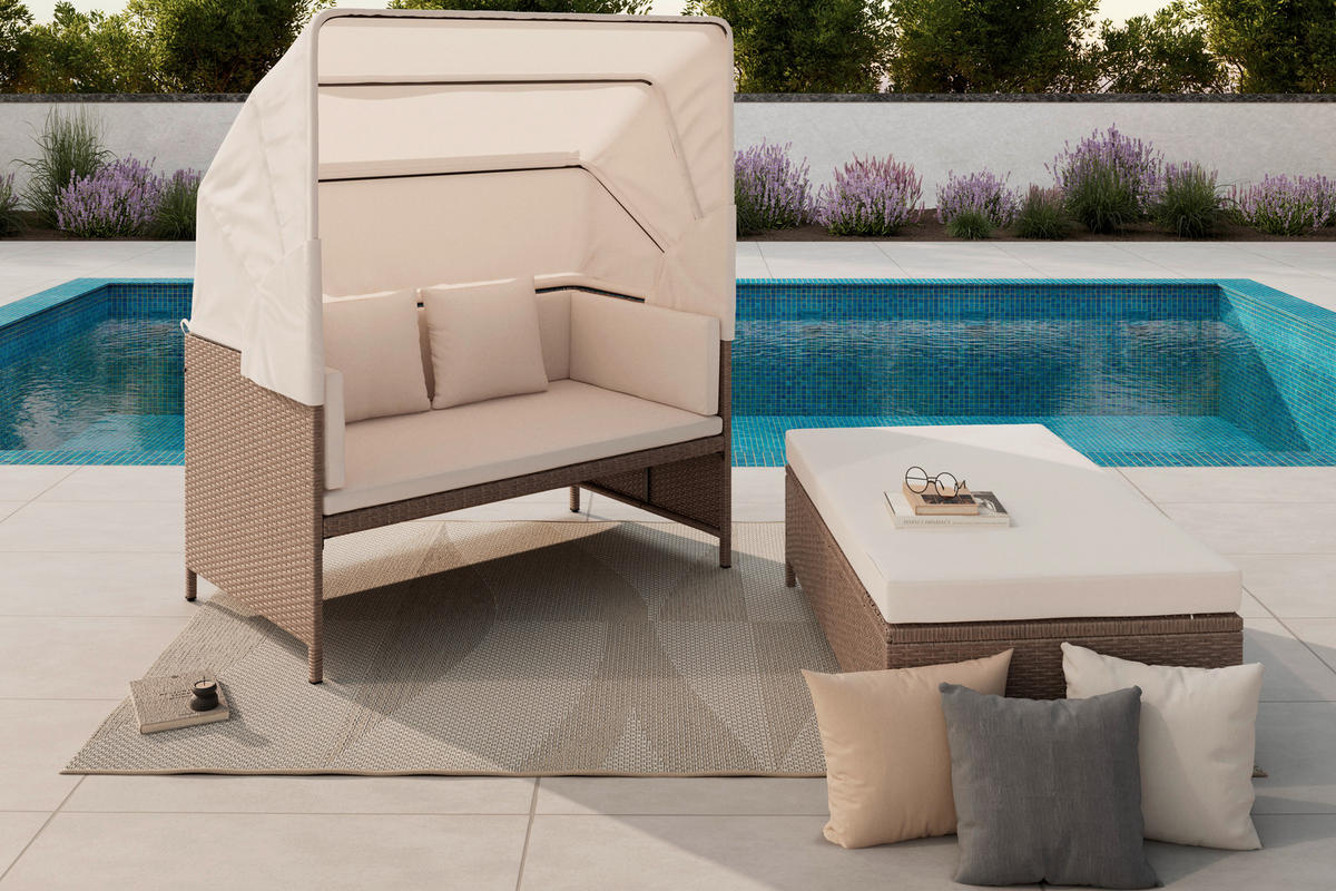 GARTENMUSCHEL 126/143/149 cm  - Beige, Natur, Metall (126/143/149cm) - Ambia Garden