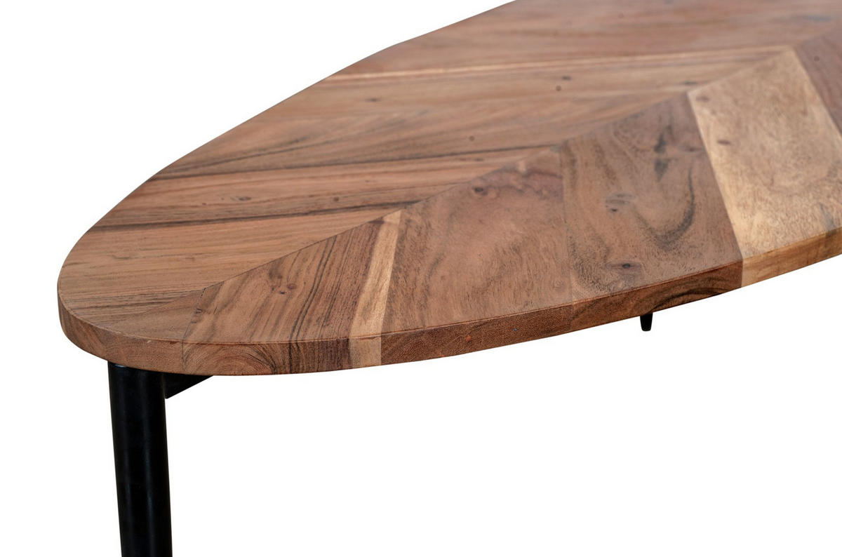 COUCHTISCH Akazie vollmassiv 110/35/50 cm Freiform Naturfarben, Schwarz  - Schwarz/Naturfarben, Design, Holz/Stein (110/35/50cm) - Livetastic