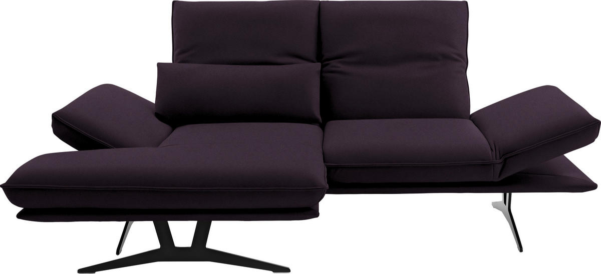 ECKSOFA  in Echtleder Violett  130/210 cm  - Gelb/Violett, Design, Leder/Metall (130/210cm) - Dieter Knoll