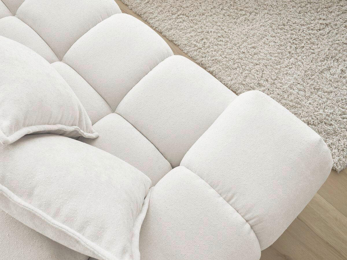 ECKSOFA Ottomane rechts  EVEREST Weiß Struktur  - Schwarz/Weiß, MODERN, Kunststoff/Textil (352/210cm) - Livetastic