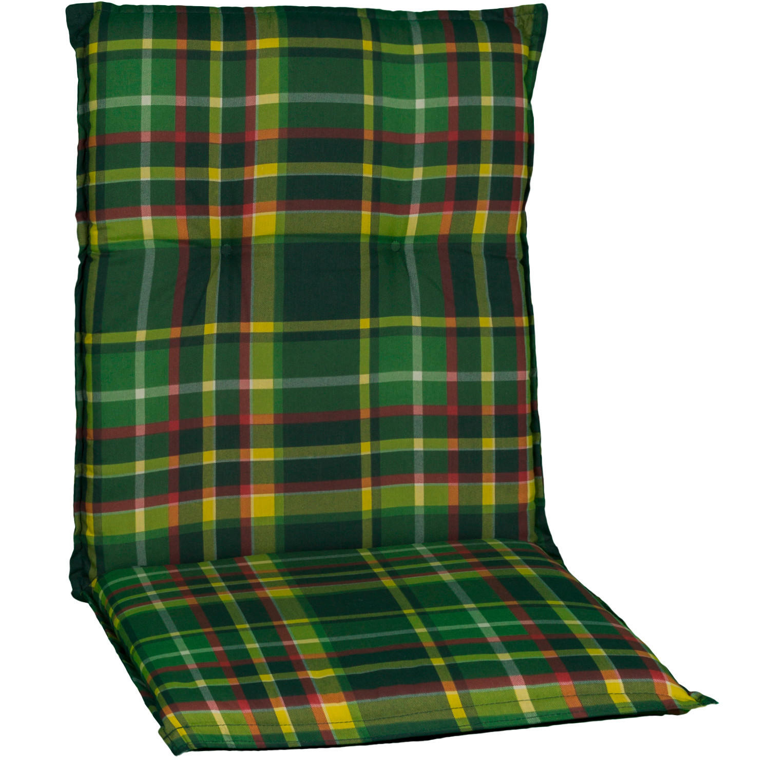SESSELAUFLAGE Karo  - Dunkelgrün/Rot, Basics, Textil (100/50/6cm)