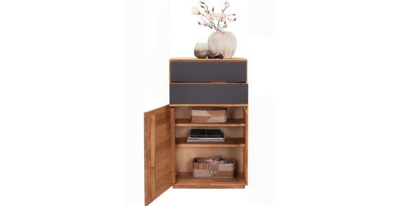 SCHUHSCHRANK  in 60/105/38 cm  - Eichefarben/Anthrazit, Natur, Glas/Holz (60/105/38cm) - Waldwelt