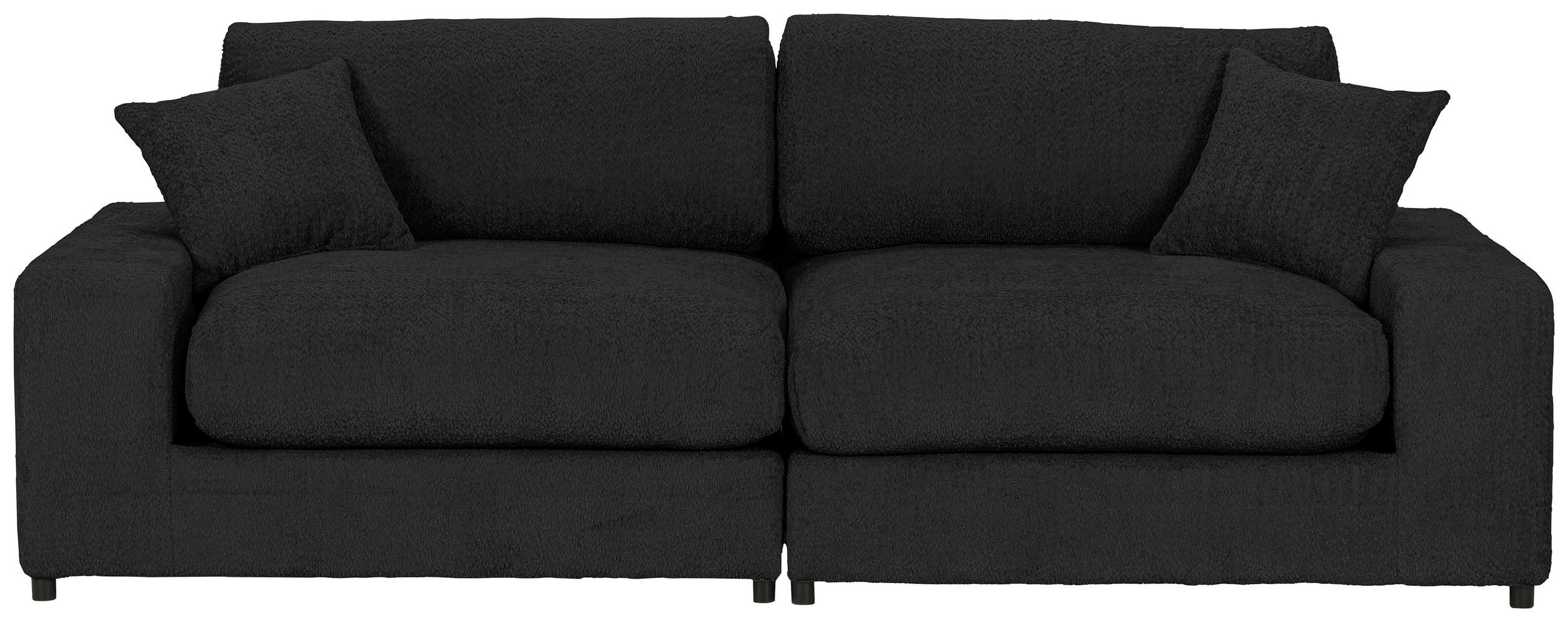 BIGSOFA  in Struktur, Bouclé Anthrazit  - Greige/Anthrazit, MODERN, Kunststoff/Textil (240/76/125cm) - Landscape