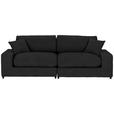 BIGSOFA Struktur, Bouclé Anthrazit  - Greige/Anthrazit, MODERN, Kunststoff/Textil (240/76/125cm) - Landscape