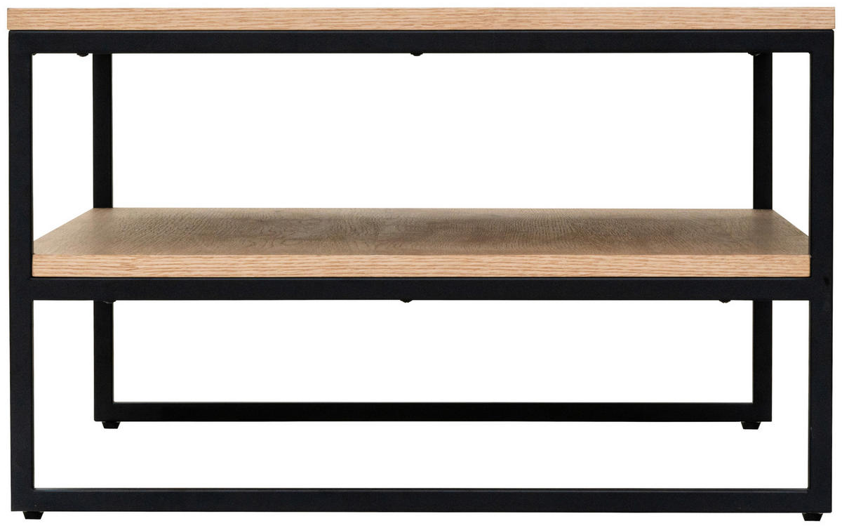 KONFERENČNÍ STOLEK, černá, barvy dubu, dřevo, kov, kompozitní dřevo, 80/70/45 cm - černá/barvy dubu, Design, kov/dřevo (80/70/45cm) - MID.YOU