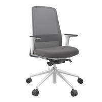 DREHSTUHL Grau, Weiß, Dunkelgrau  - Dunkelgrau/Weiß, MODERN, Kunststoff/Textil (70/103-115/70cm)