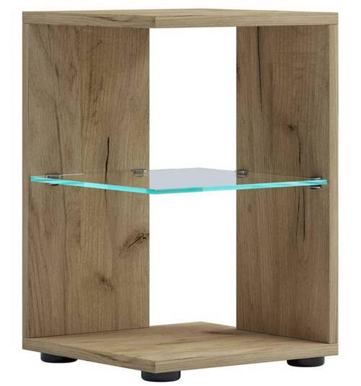 BEISTELLTISCH in Holzwerkstoff  - Honigeiche/Schwarz, Modern, Holzwerkstoff/Kunststoff (30/45/30cm) - MID.YOU