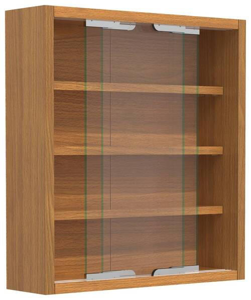HÄNGEVITRINE in Buchefarben  - Silberfarben/Buchefarben, MODERN, Glas/Holzwerkstoff (37/40/10cm) - MID.YOU