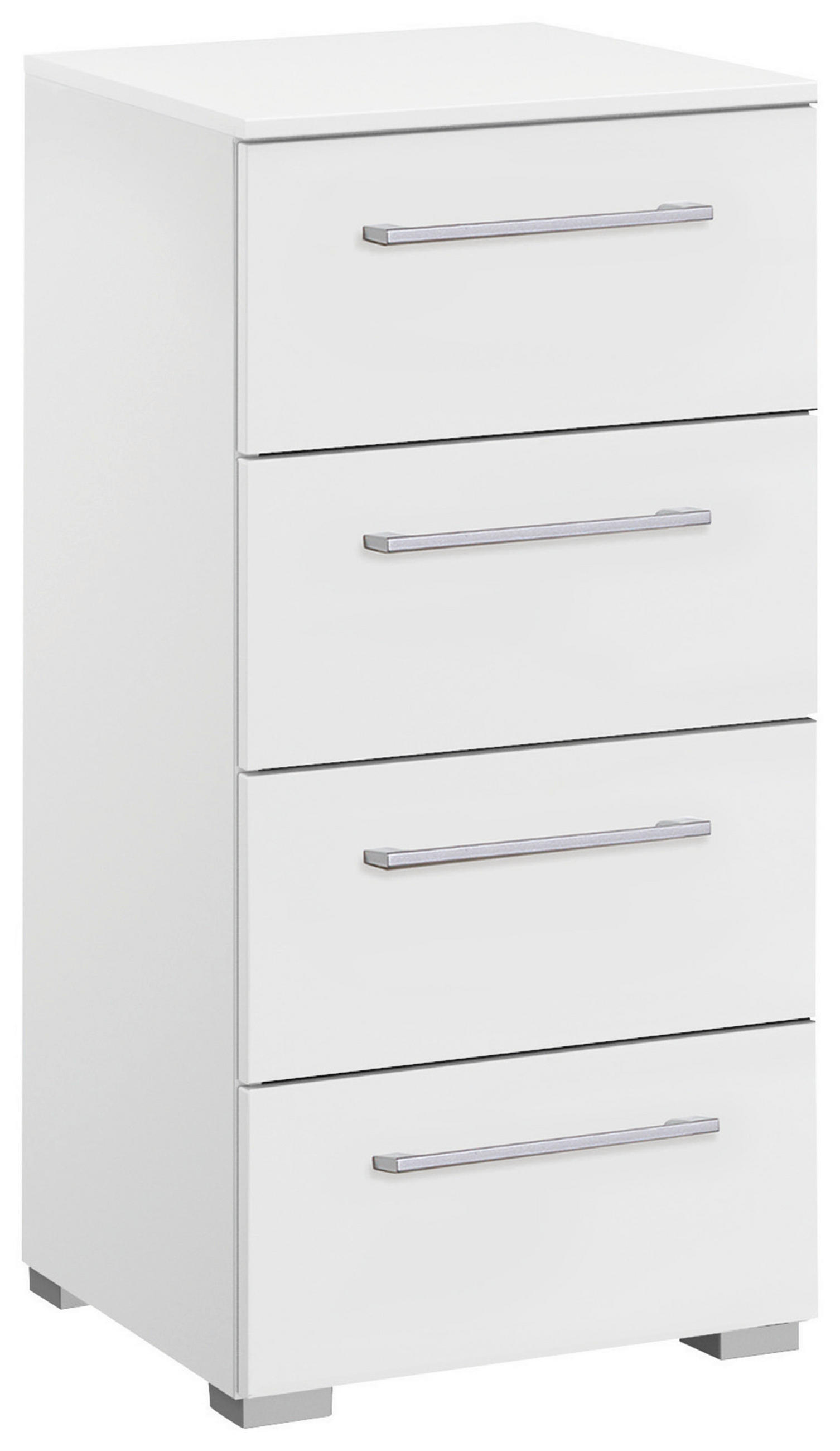 KOMMODE 40/81/42 cm Weiss  - Weiss/Silberfarben, Design, Holzwerkstoff/Kunststoff (40/81/42cm) - Novel