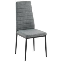 STUHL   Leinenoptik  Grau  - Schwarz/Grau, Design, Textil/Metall (41/98/52cm) - Ti'me